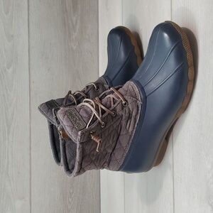 Sperry Womens Ankle Duck Boots Rubber Shoes sz 9M